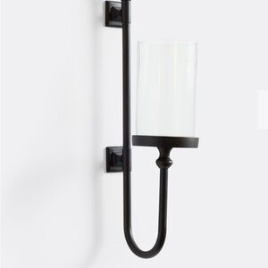 Pottery Barn Parker Recycled Glass & Bronze Wall Mount Pillar Candle Holder - LG